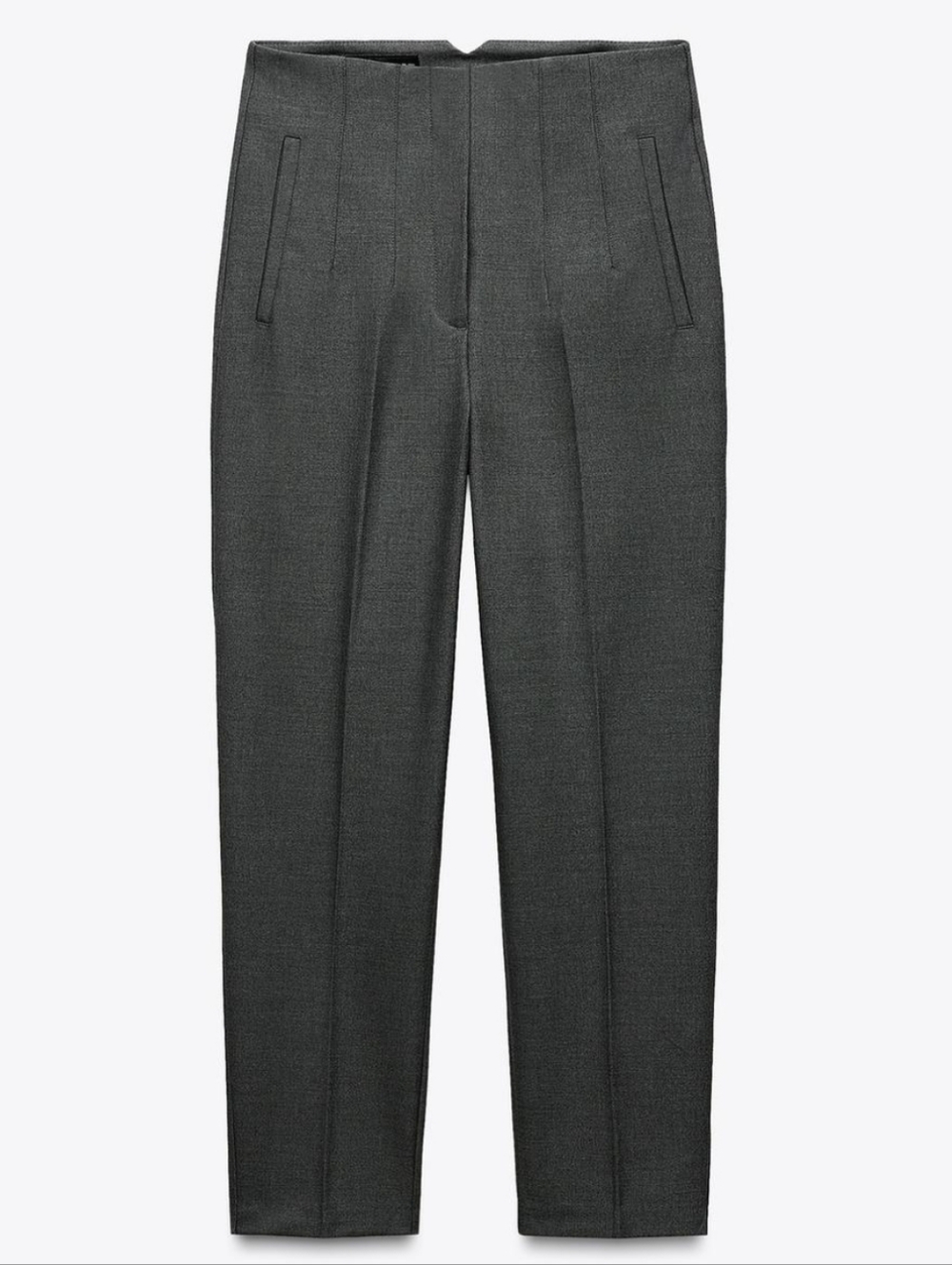 Zara High Waisted Pants Trousers Charcoal